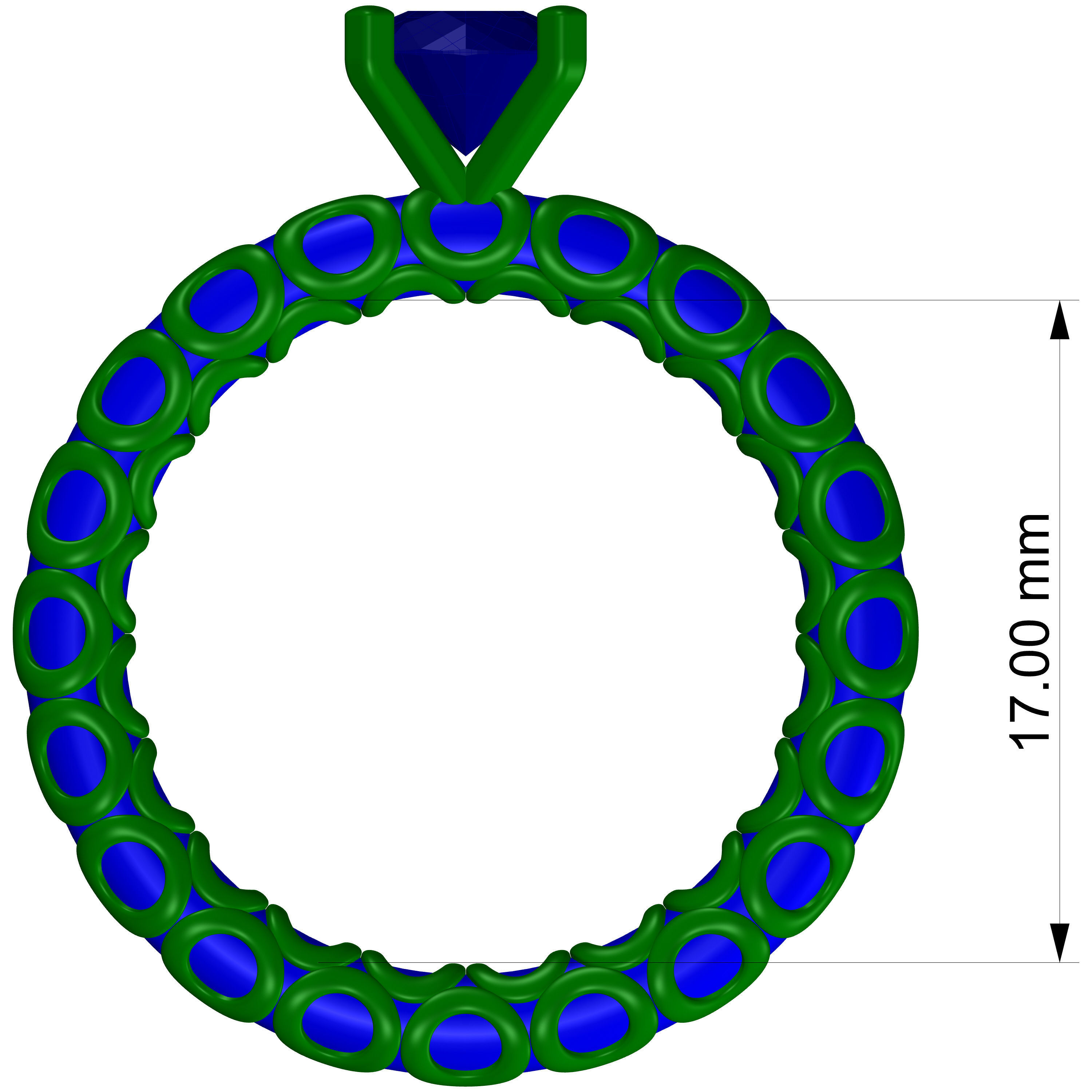 single stone ring Free 3D print model_4