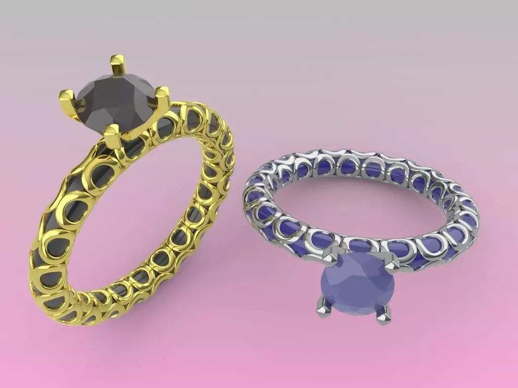 single stone ring Free 3D print model_0