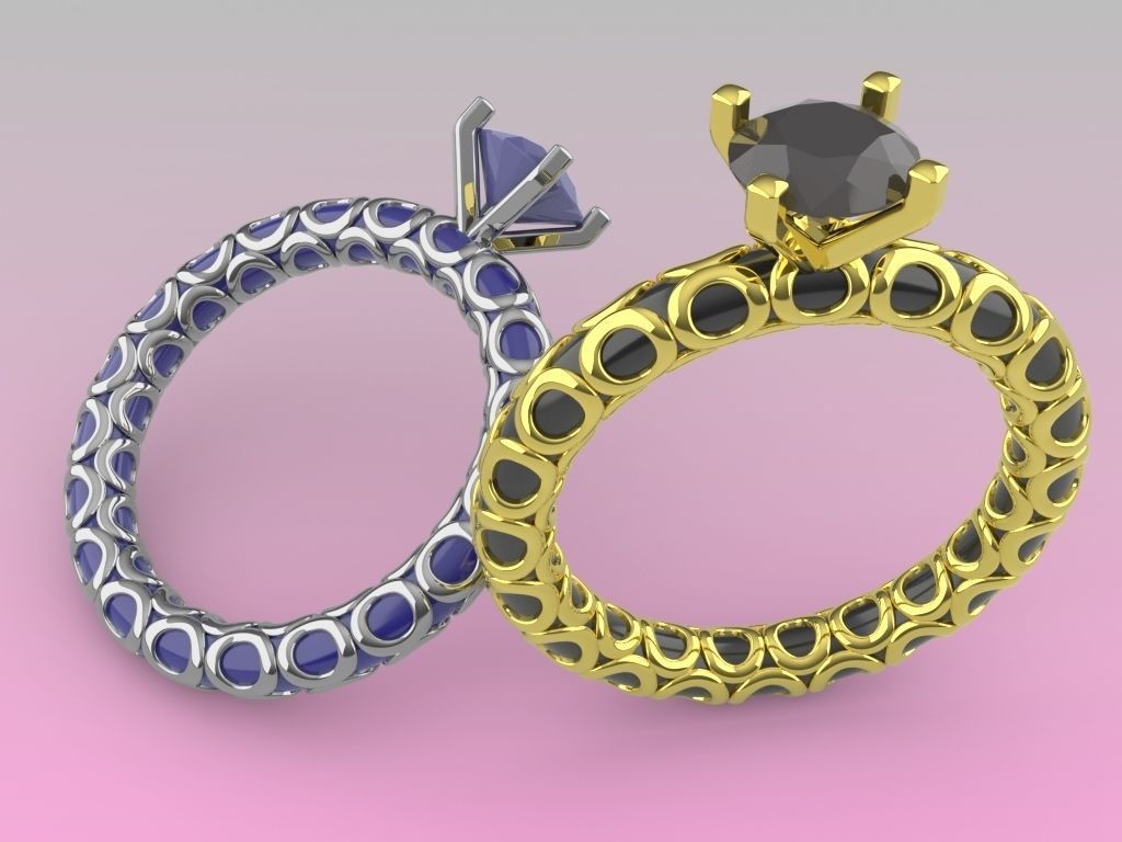 single stone ring Free 3D print model_3