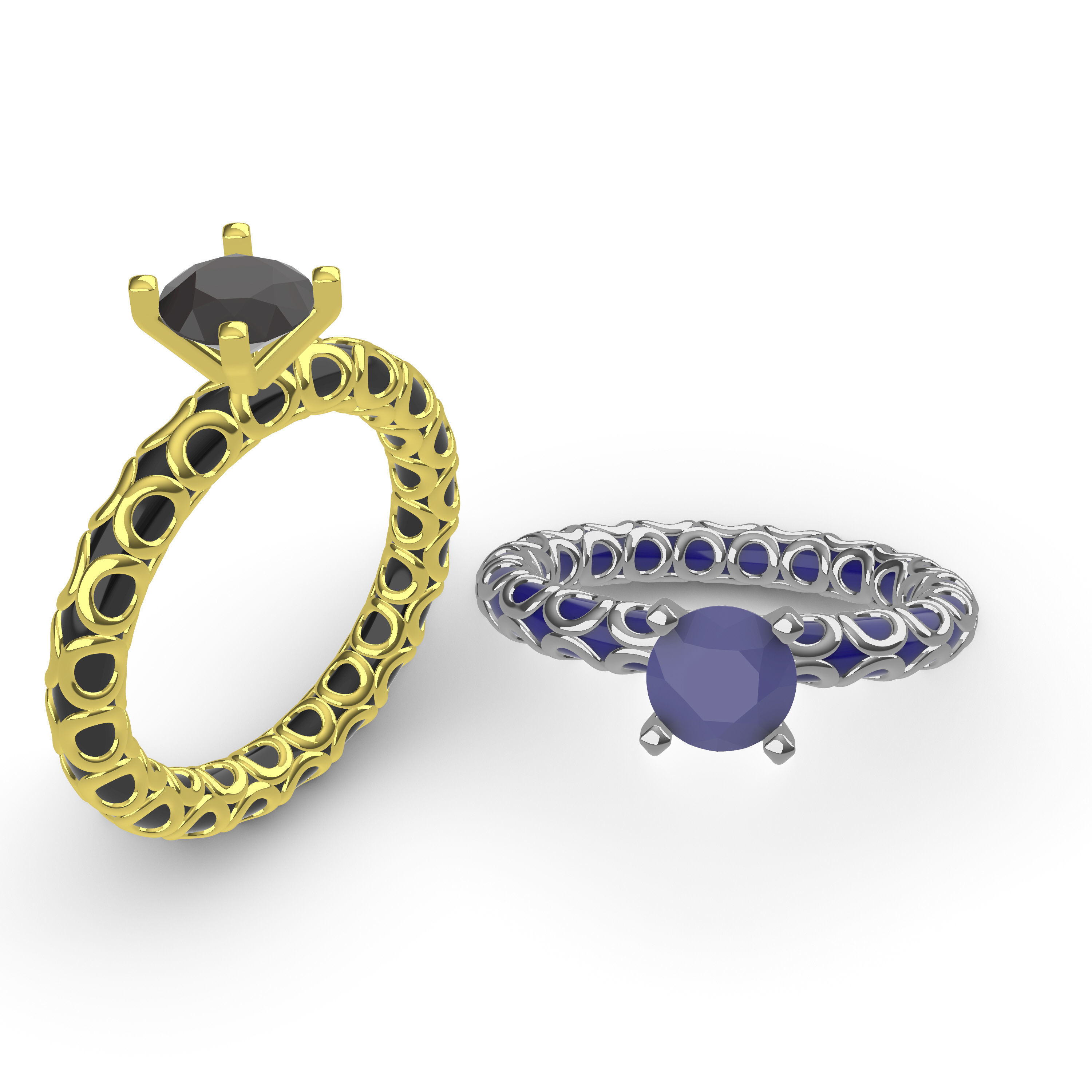 single stone ring Free 3D print model_2