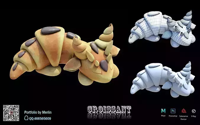 dragon bread 3D model