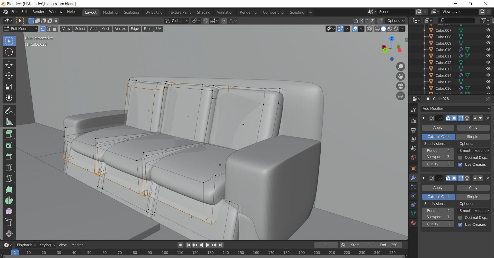 Living room- warm lighting Free 3D model_1