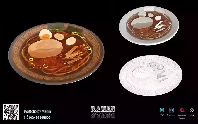 noodle ramen with eggs and noodles on plate