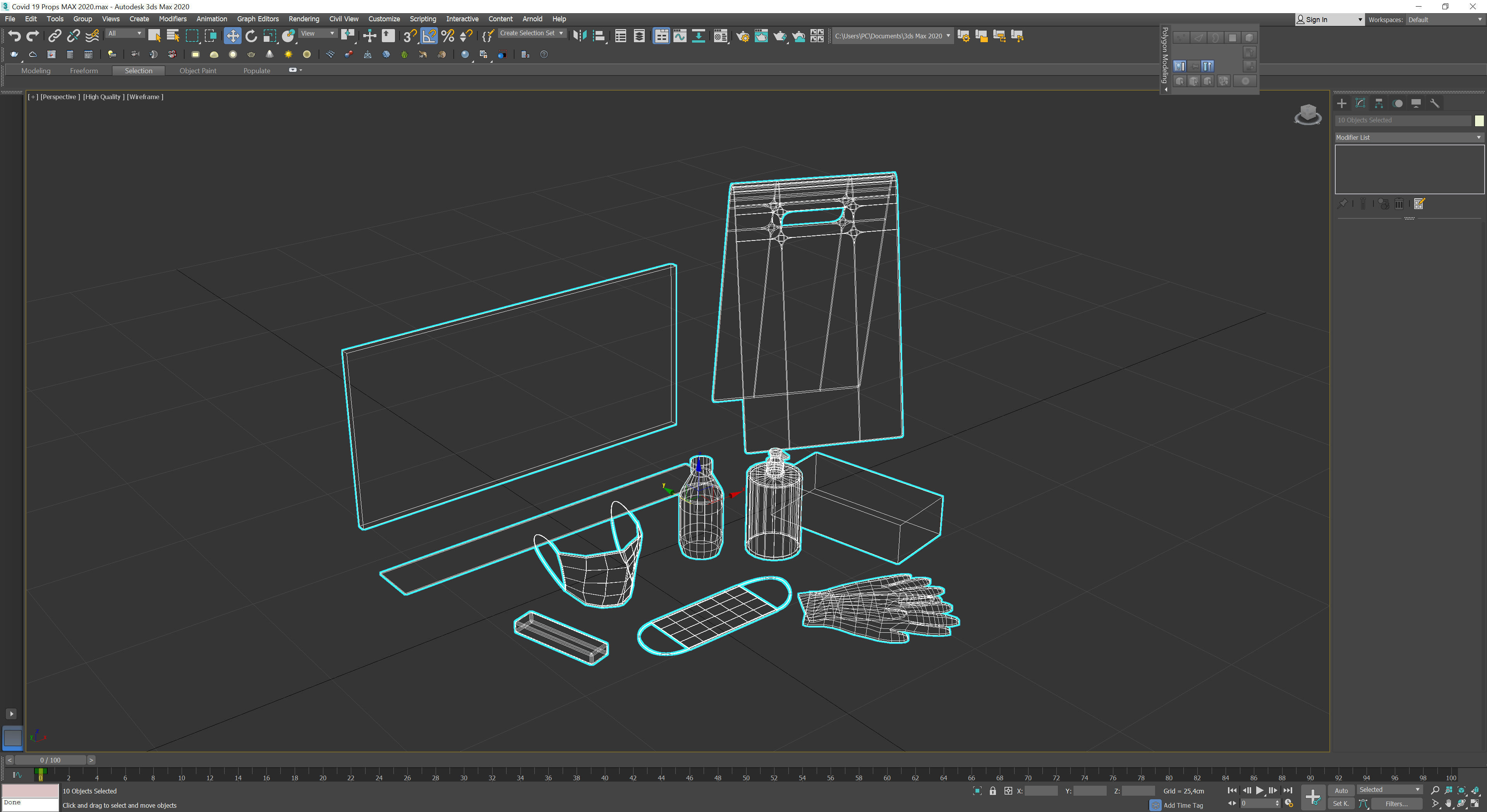 Covid 19 Props Low-poly 3D model_7
