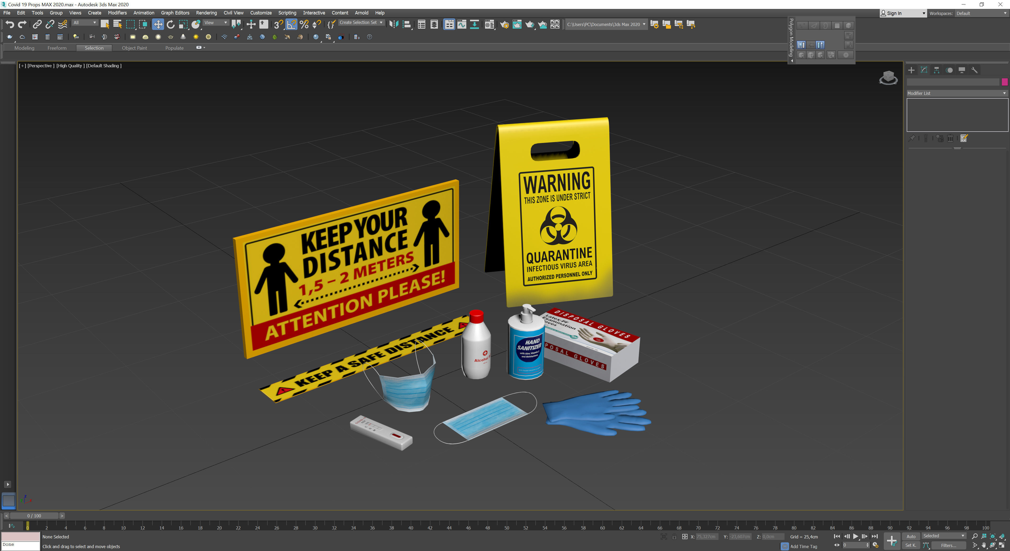 Covid 19 Props Low-poly 3D model_6