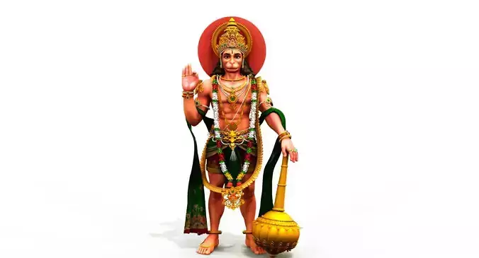 Hanuman 3d model hindu god lord person