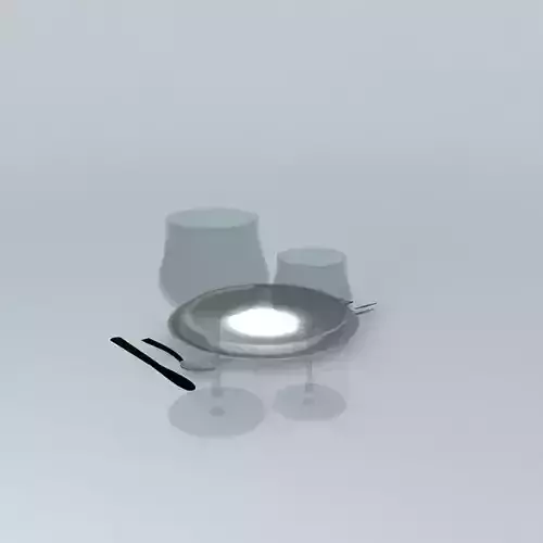 Dinner Set plate with wine glasses and forks