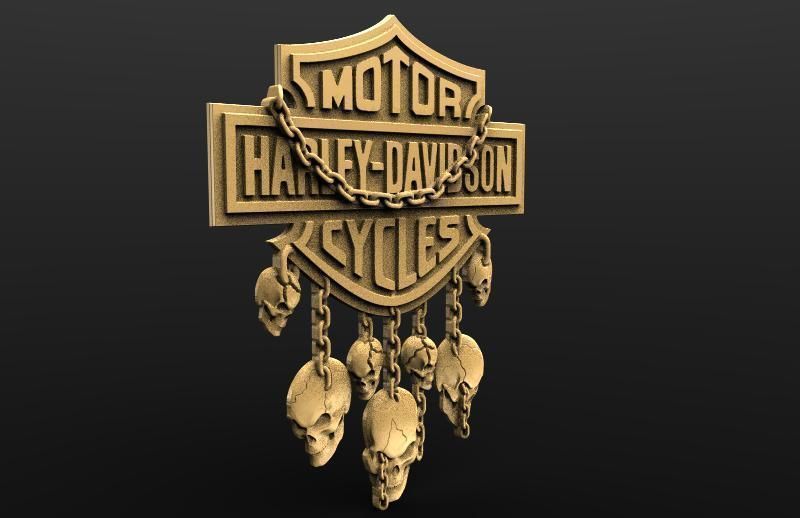 Harley Davidson skulls 3D print model_3