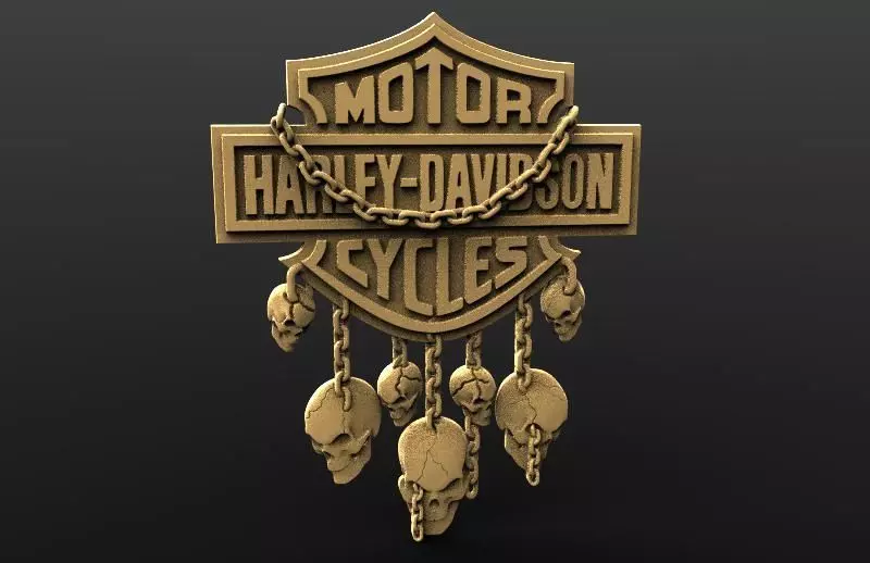 Harley Davidson skulls 3D print model_0