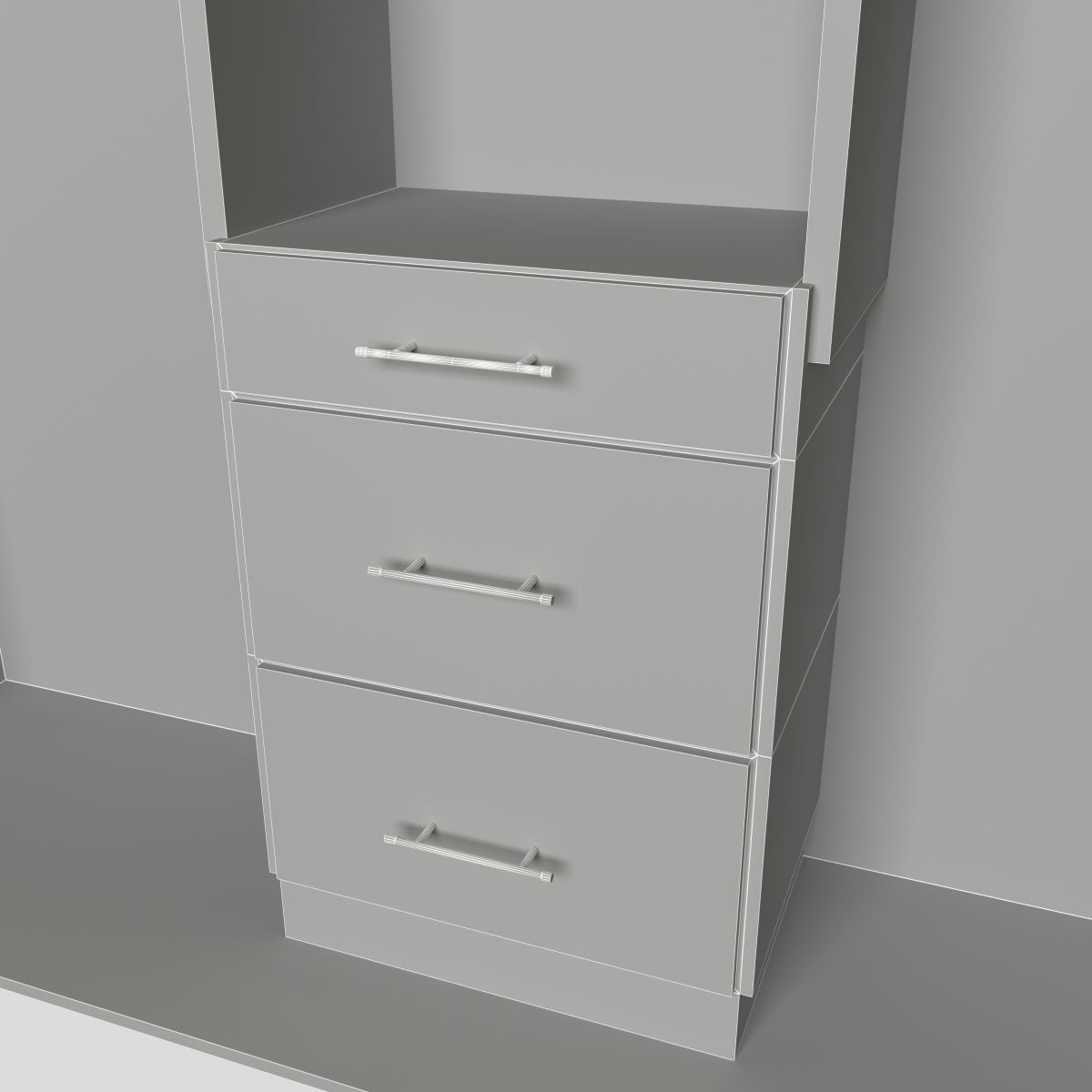 Closet wardrobe with drawers and shelves 3D model_4