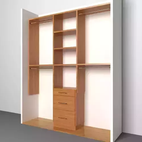 Closet wardrobe with drawers and shelves