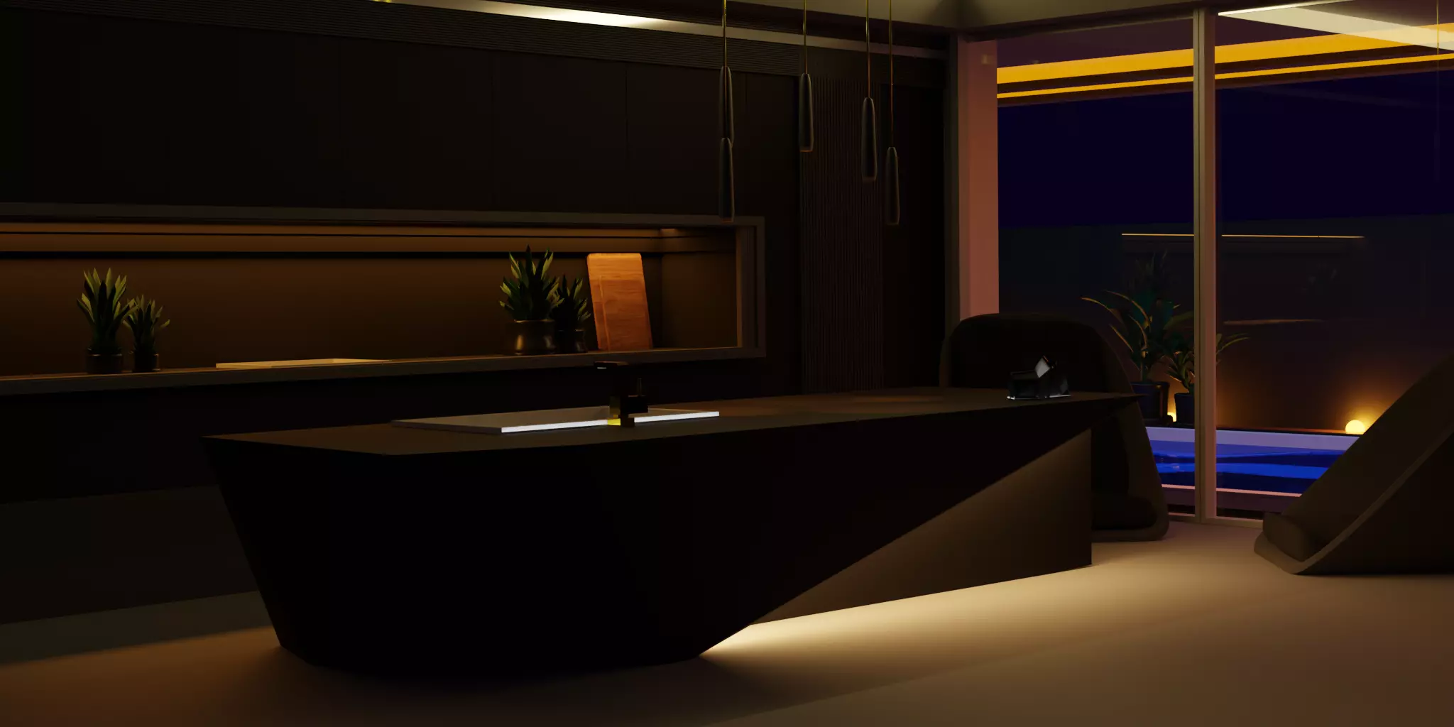 Modern Kitchen Free 3D model