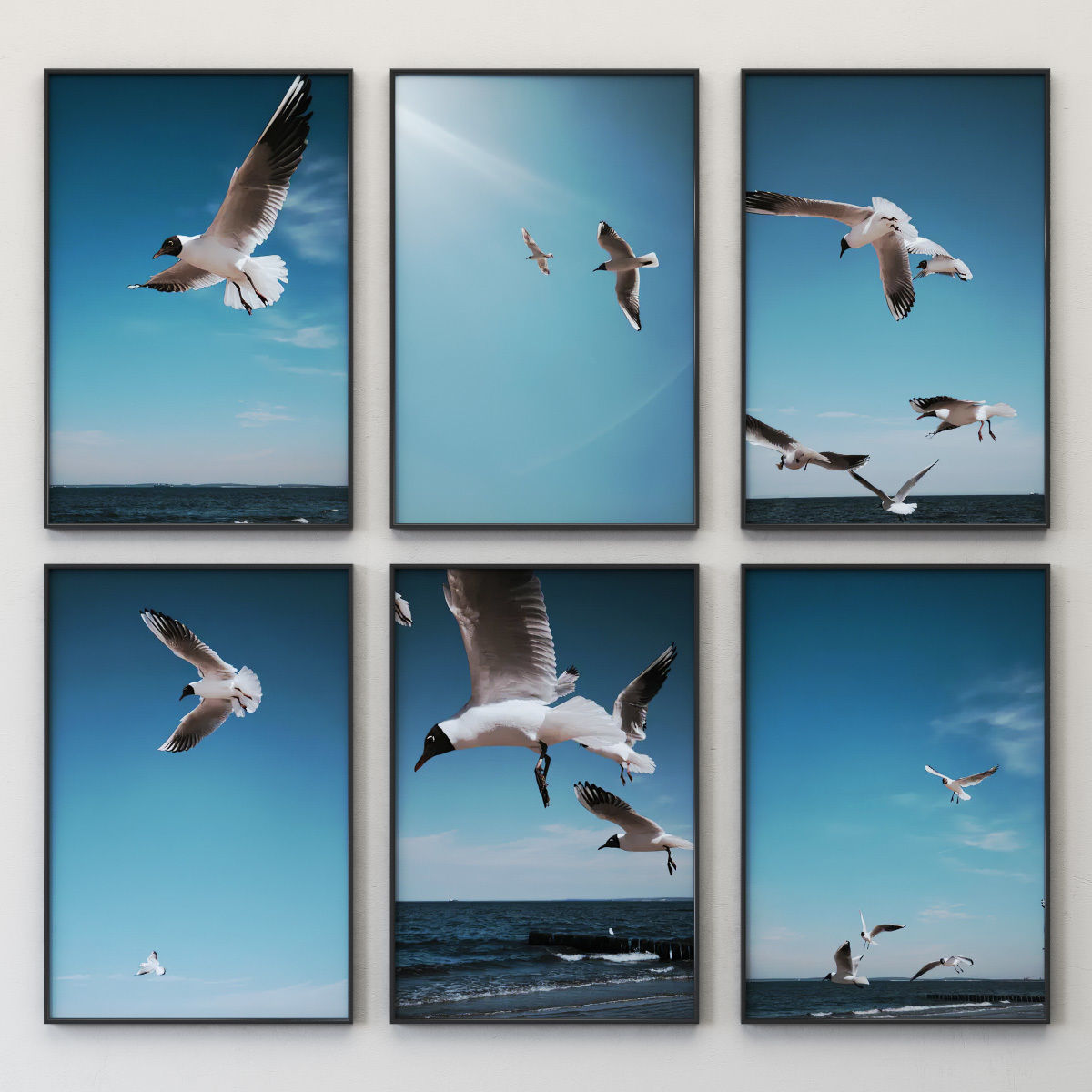 JUNIQE Seagulls Poster 3D model_2
