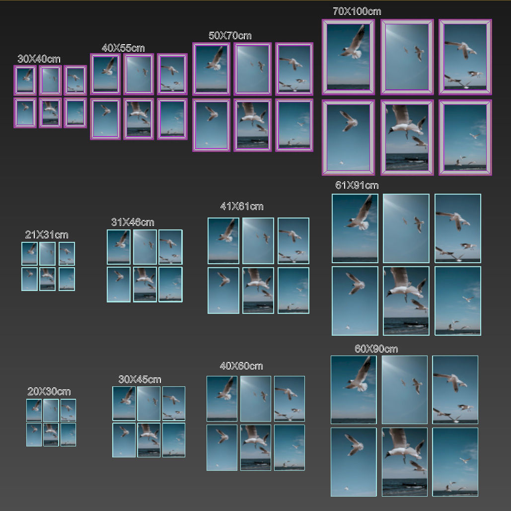 JUNIQE Seagulls Poster 3D model_4