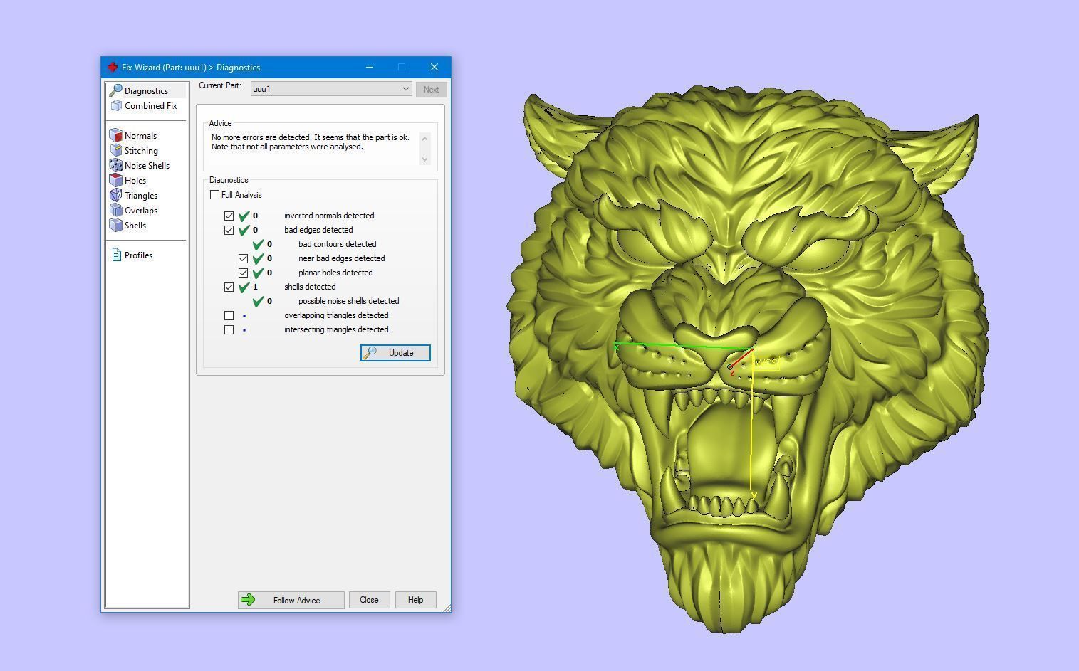 Tiger face 3D print model_5