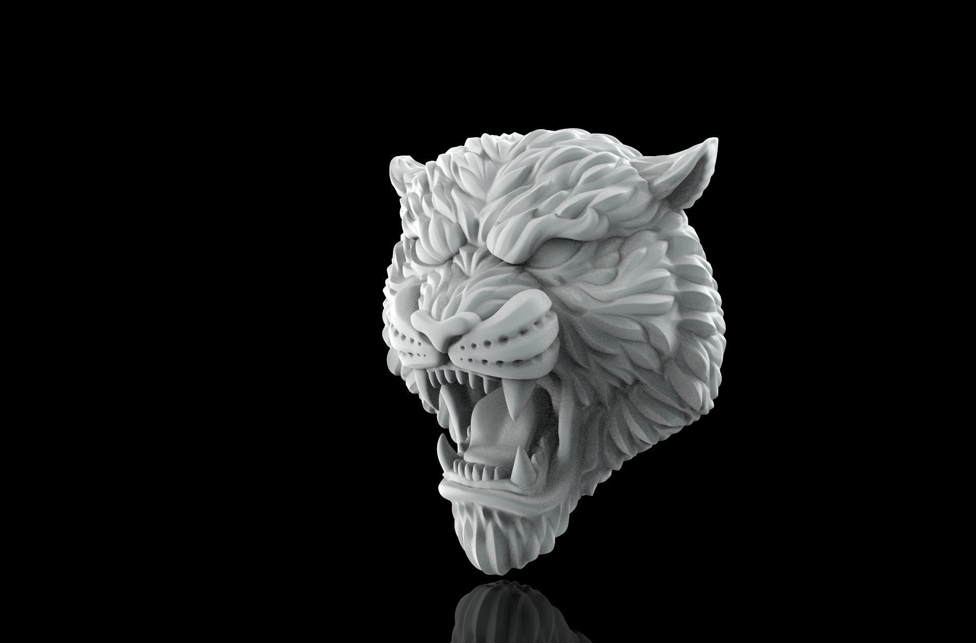 Tiger face 3D print model_1