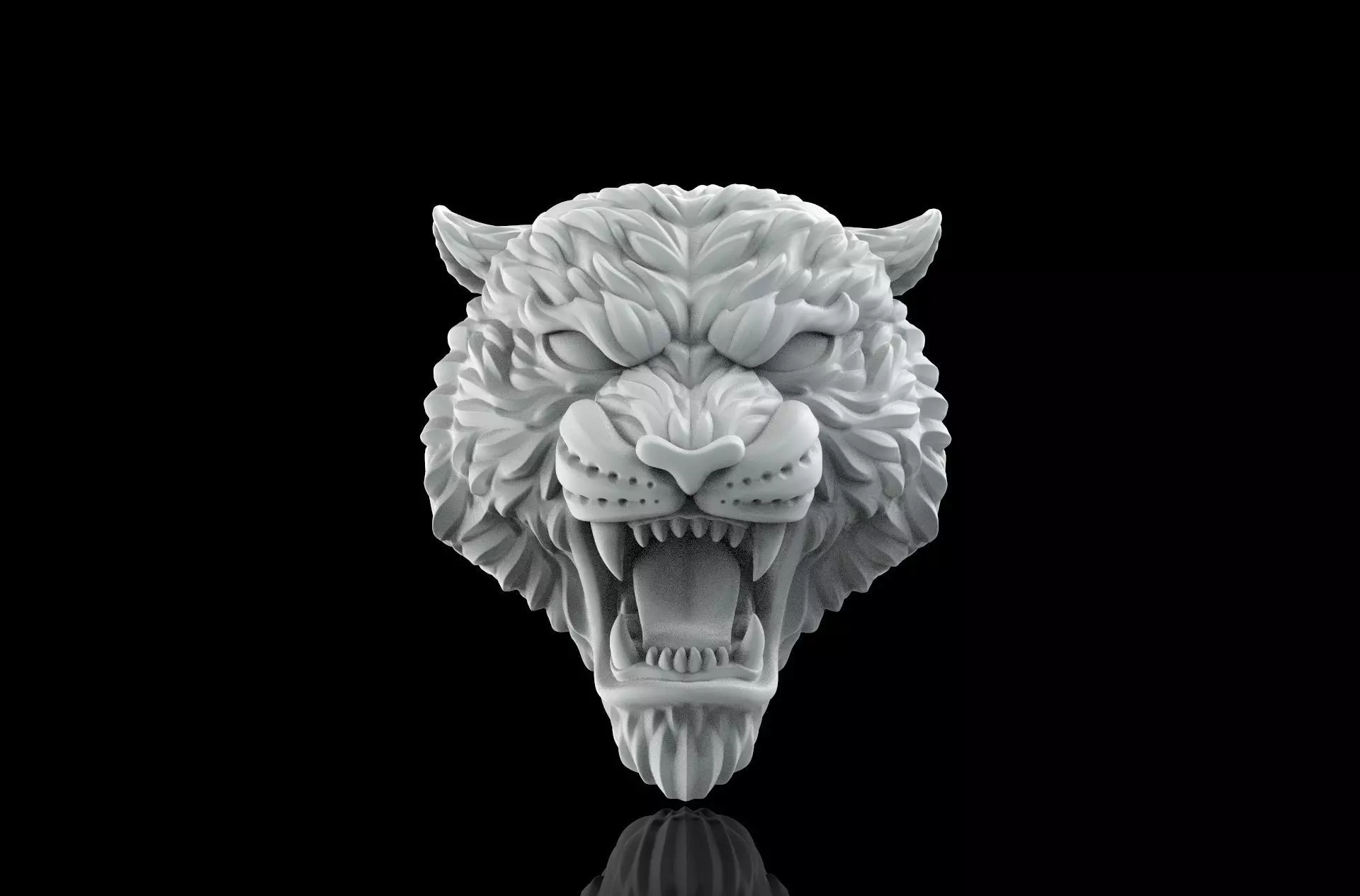 Tiger face 3D print model_0