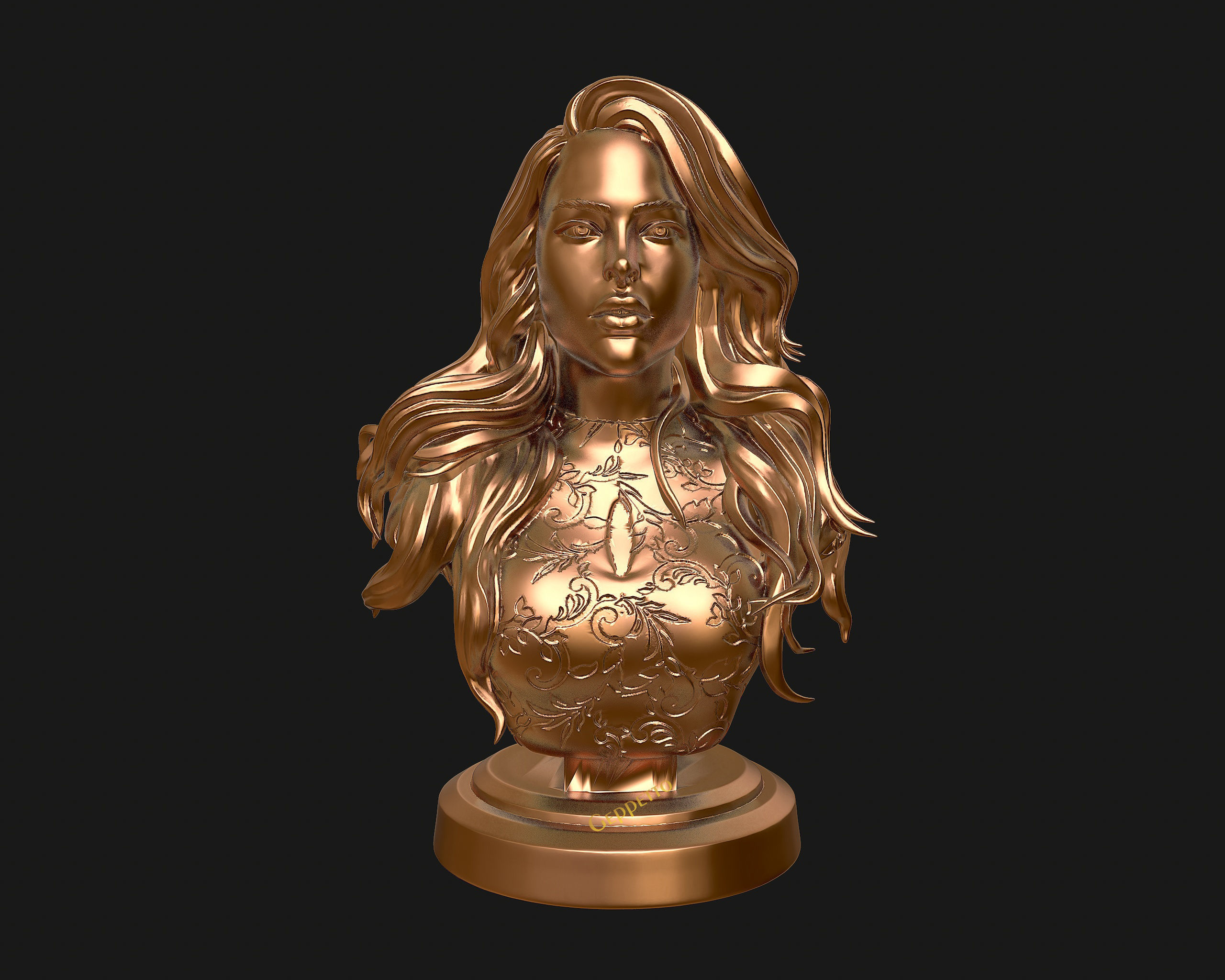 3D sculpture of girl ready to 3D print 3D print model_29