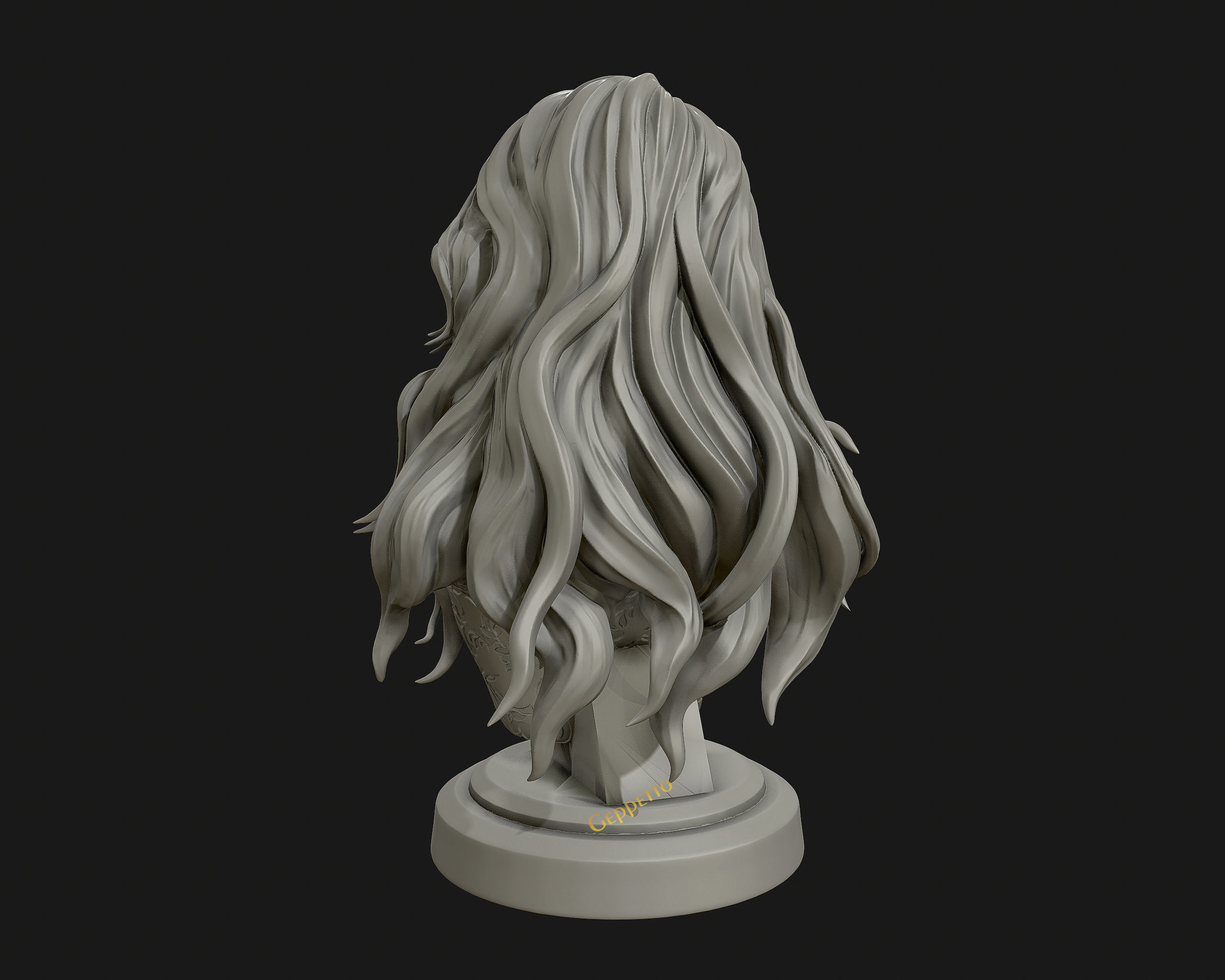3D sculpture of girl ready to 3D print 3D print model_16