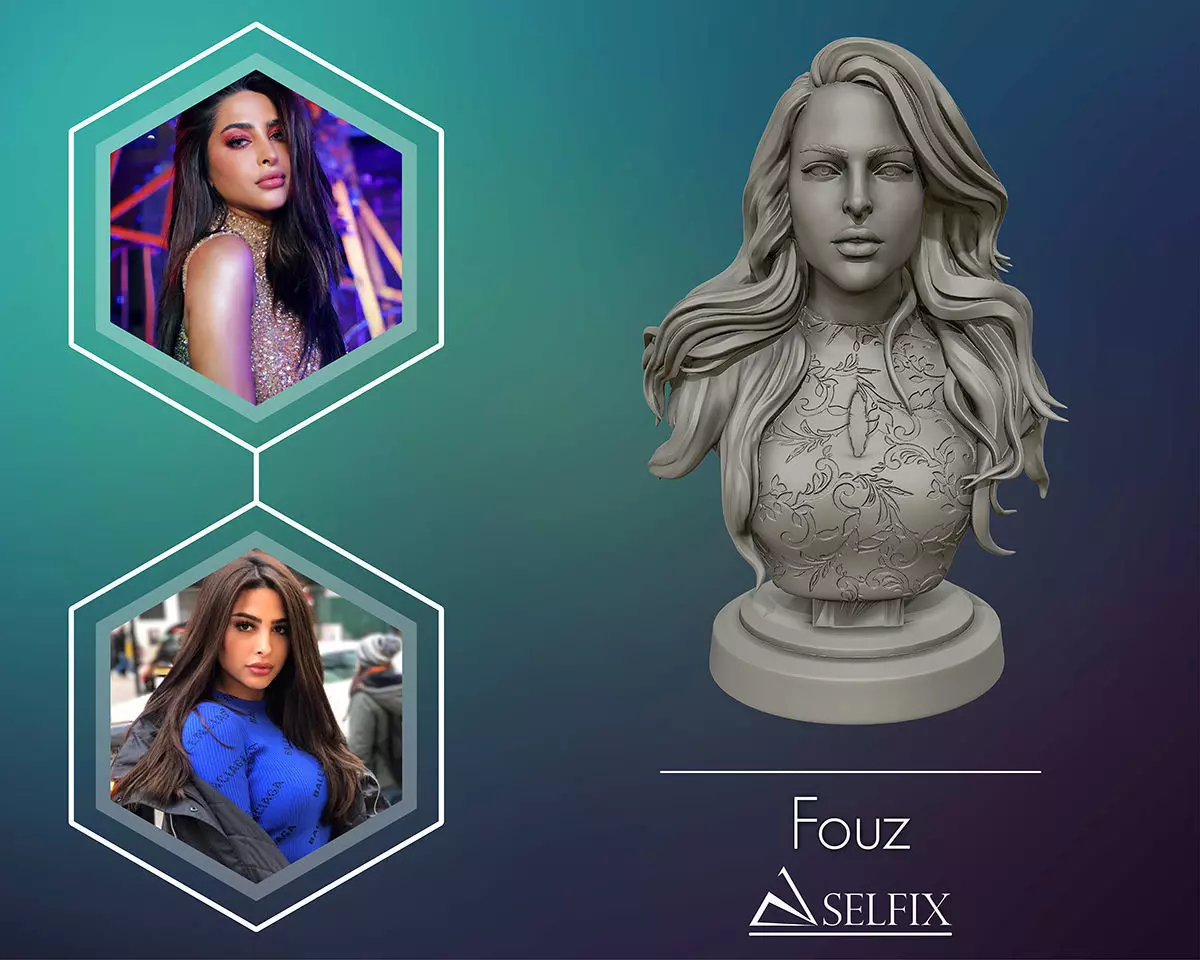 3D sculpture of girl ready to 3D print 3D print model_0