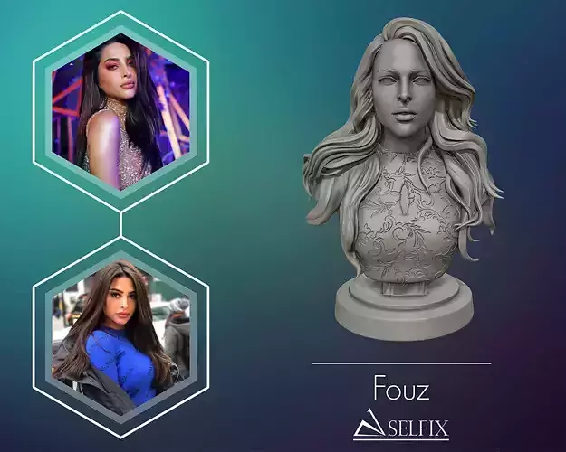 3D sculpture of girl ready to 3D print