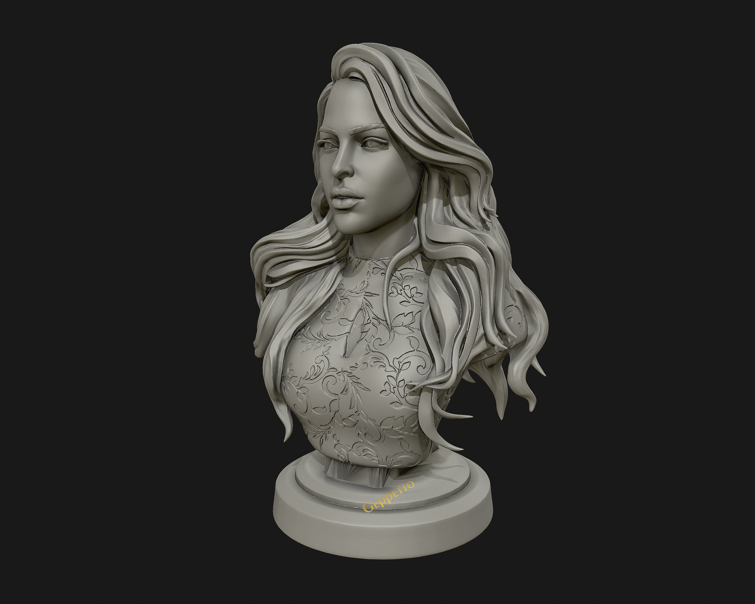 3D sculpture of girl ready to 3D print 3D print model_20