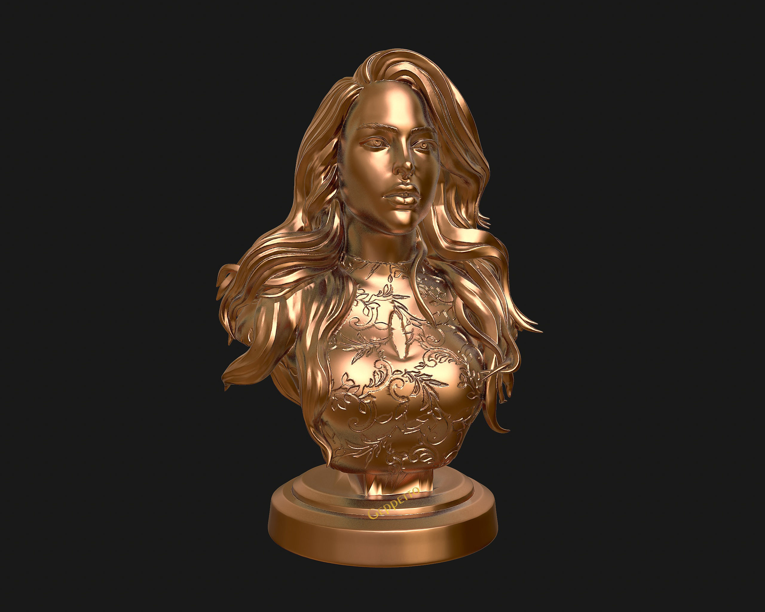 3D sculpture of girl ready to 3D print 3D print model_32