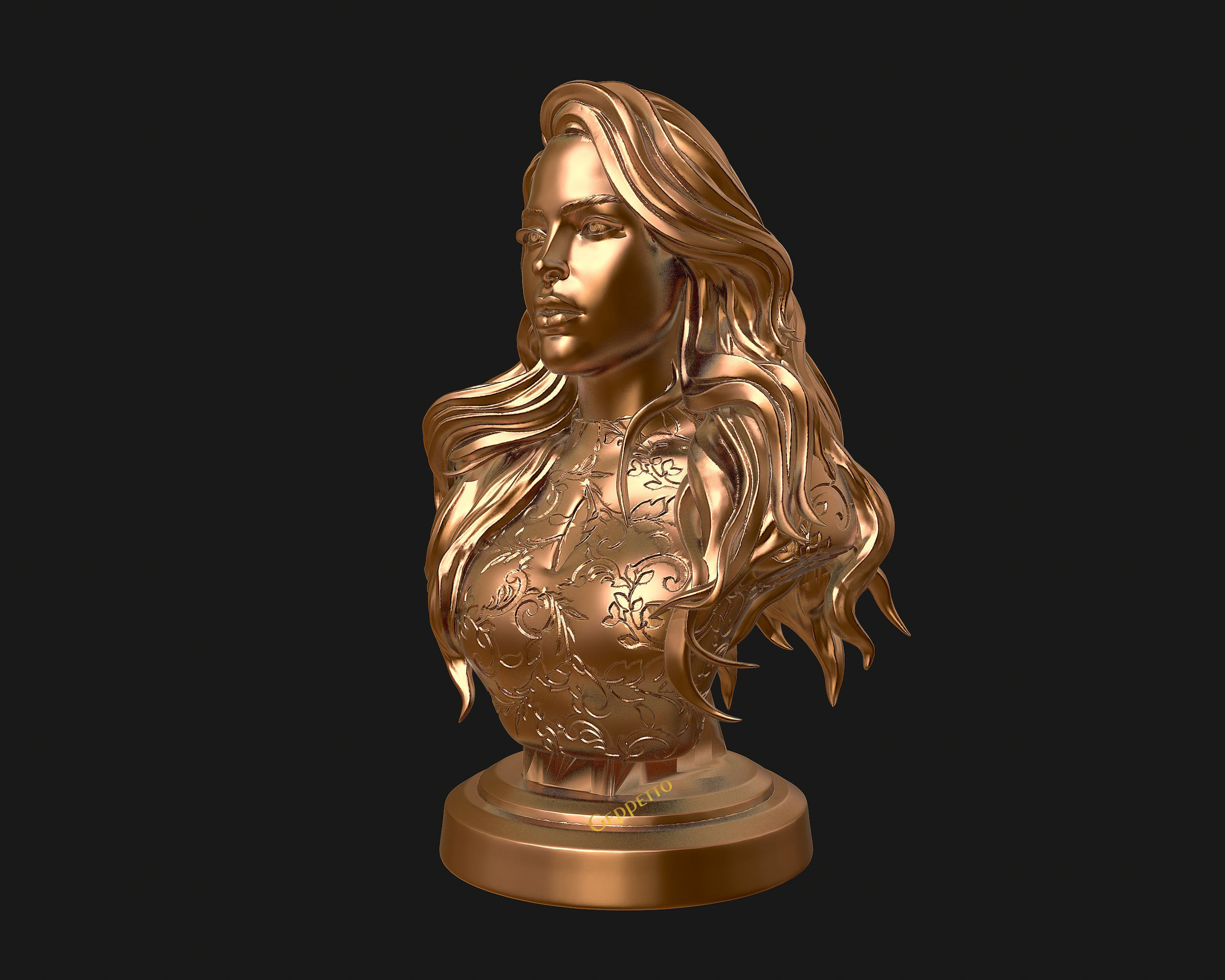 3D sculpture of girl ready to 3D print 3D print model_31