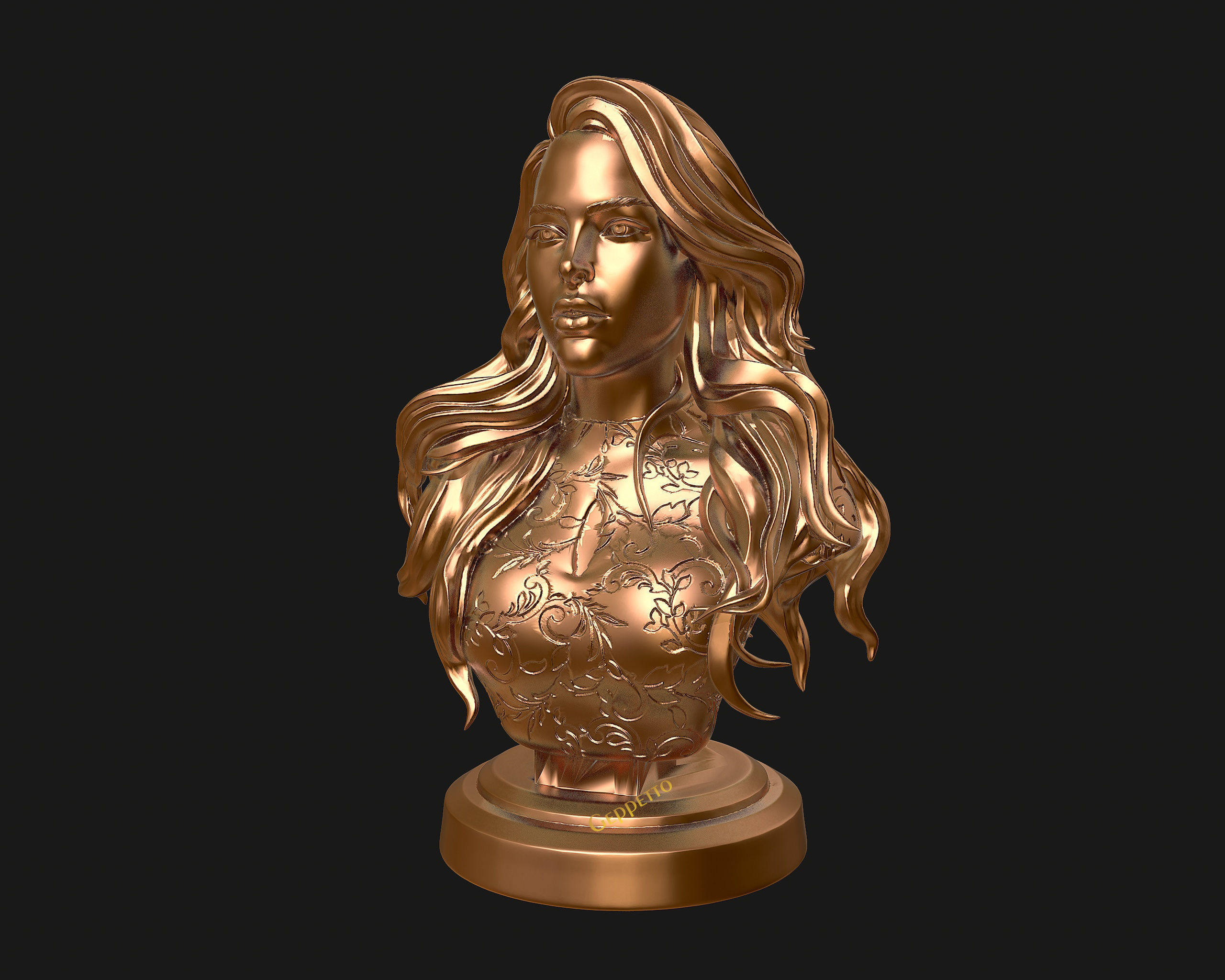 3D sculpture of girl ready to 3D print 3D print model_30