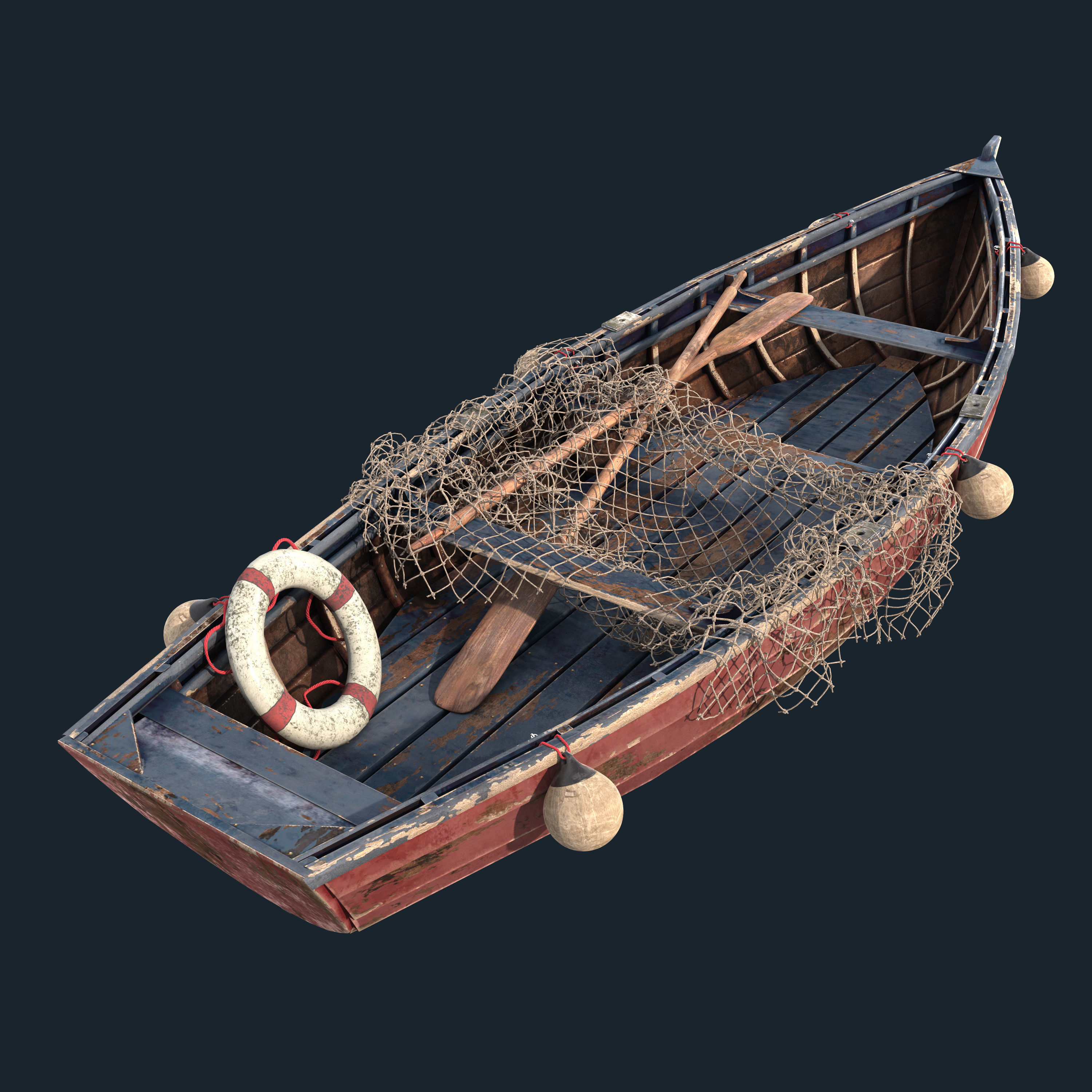 Old fishing boat 3D model_7