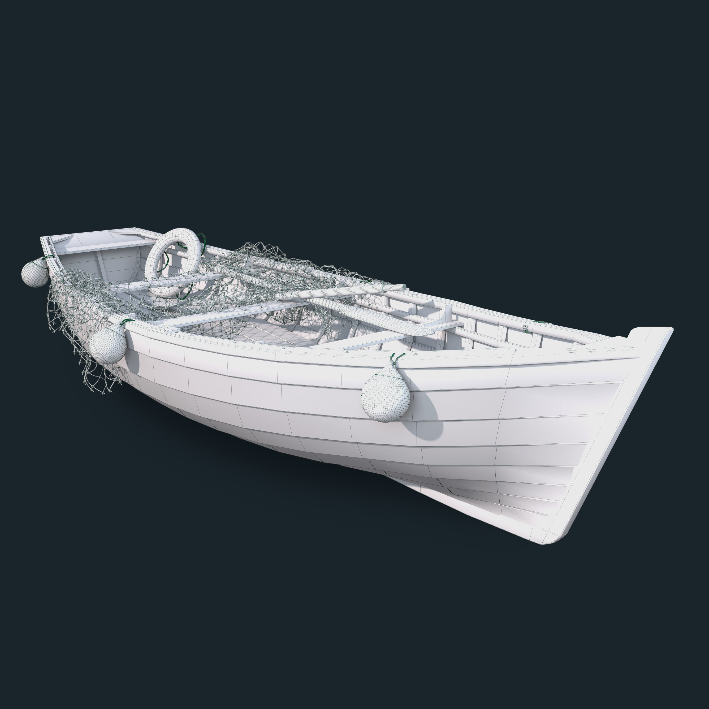 Old fishing boat 3D model_4