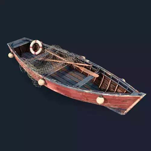 Old fishing boat 3D model