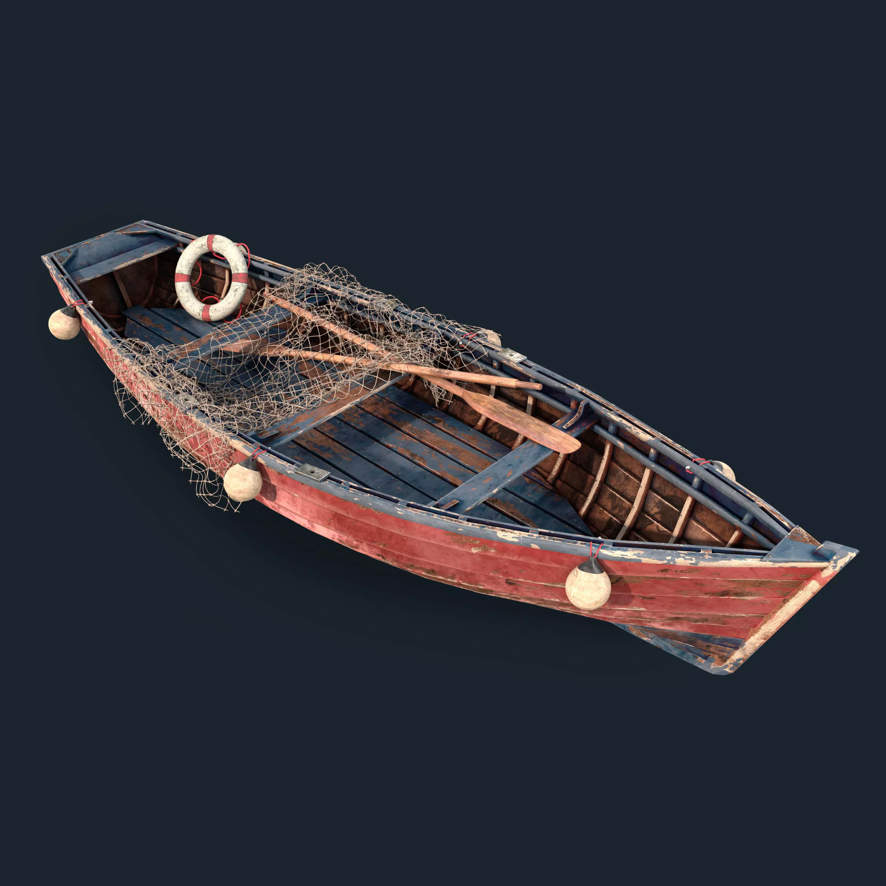 Old fishing boat 3D model_0
