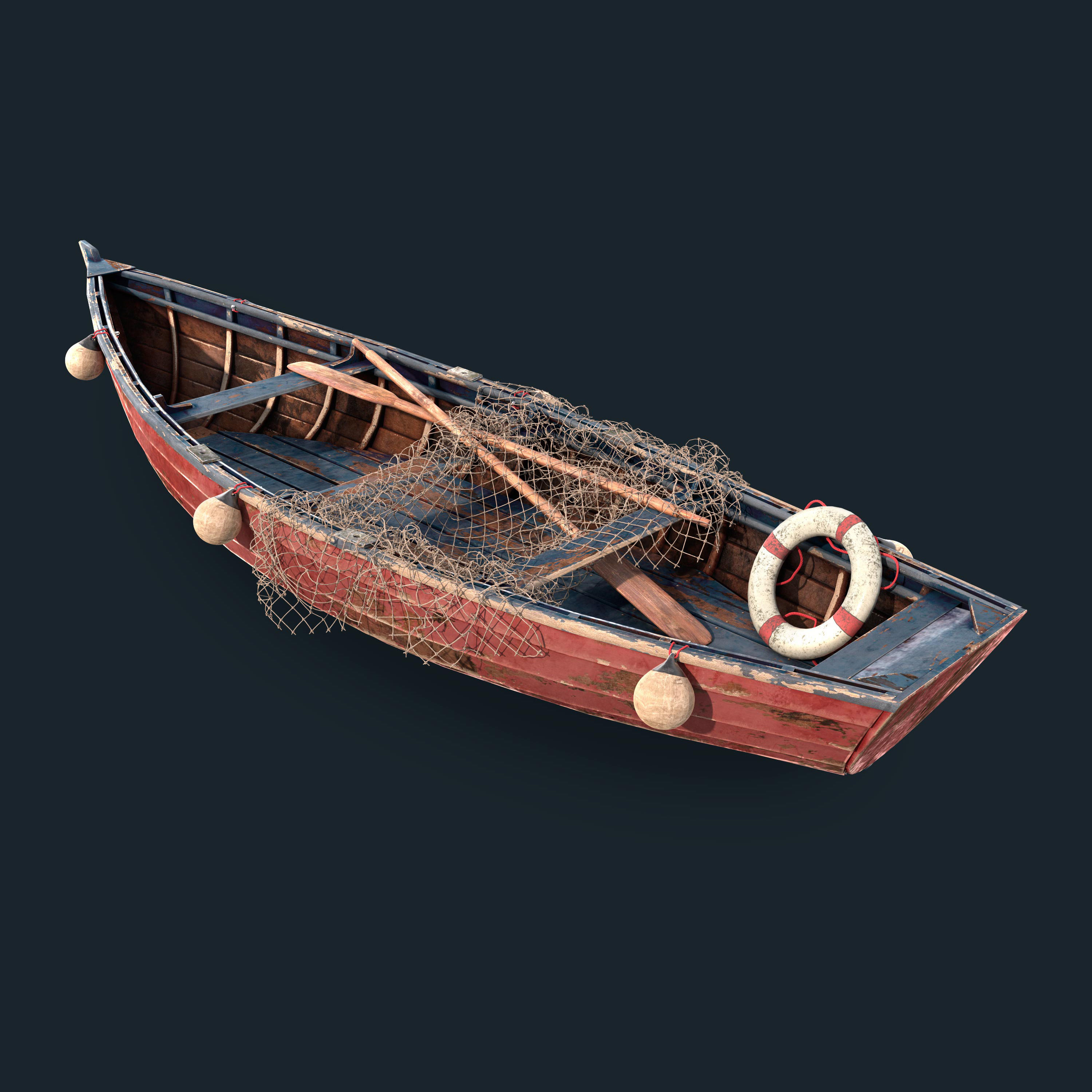 Old fishing boat 3D model_6
