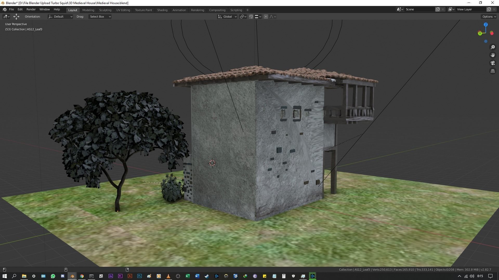 Medieval House 3D model_3