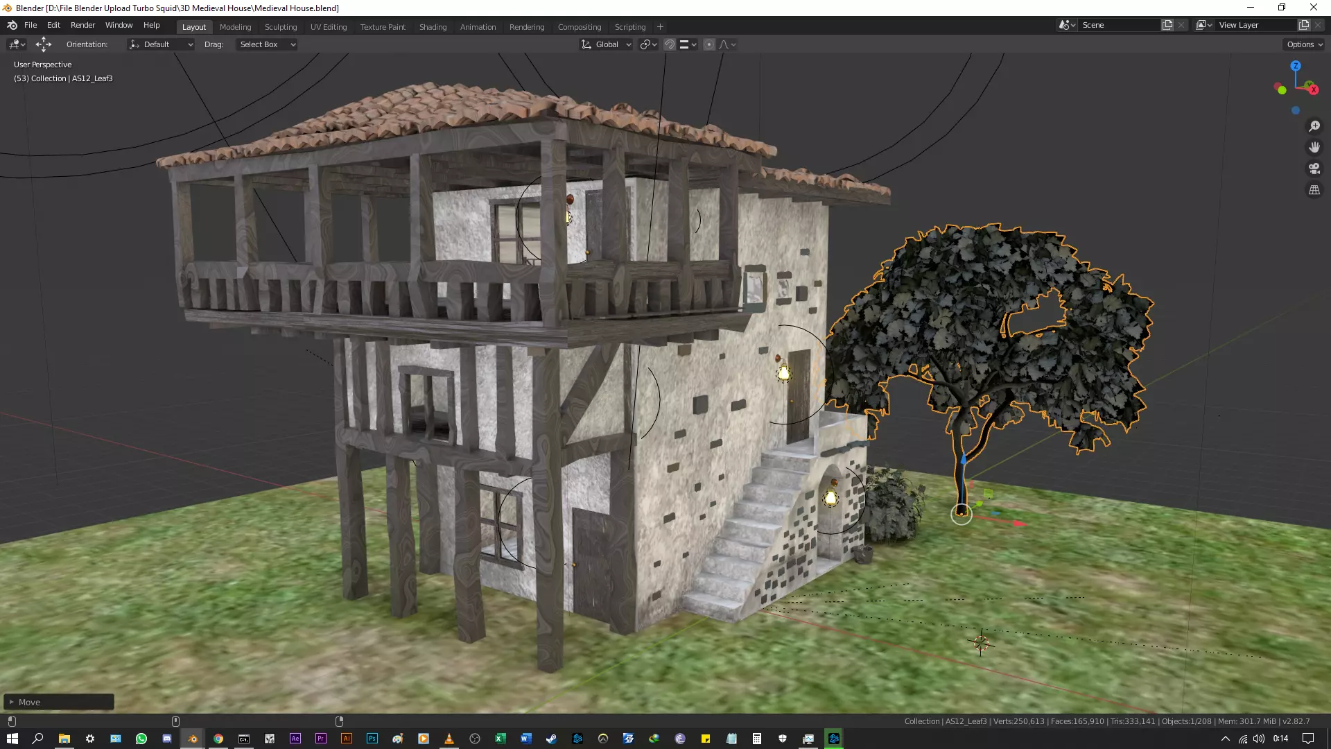 Medieval House 3D model_0