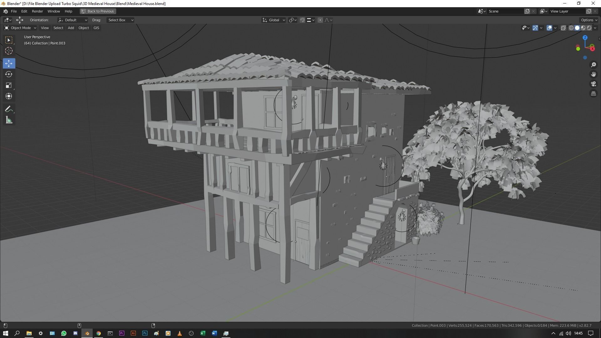 Medieval House 3D model_10