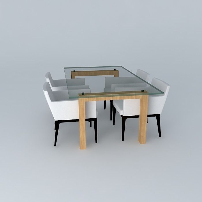 Dinner table Free 3D model_2