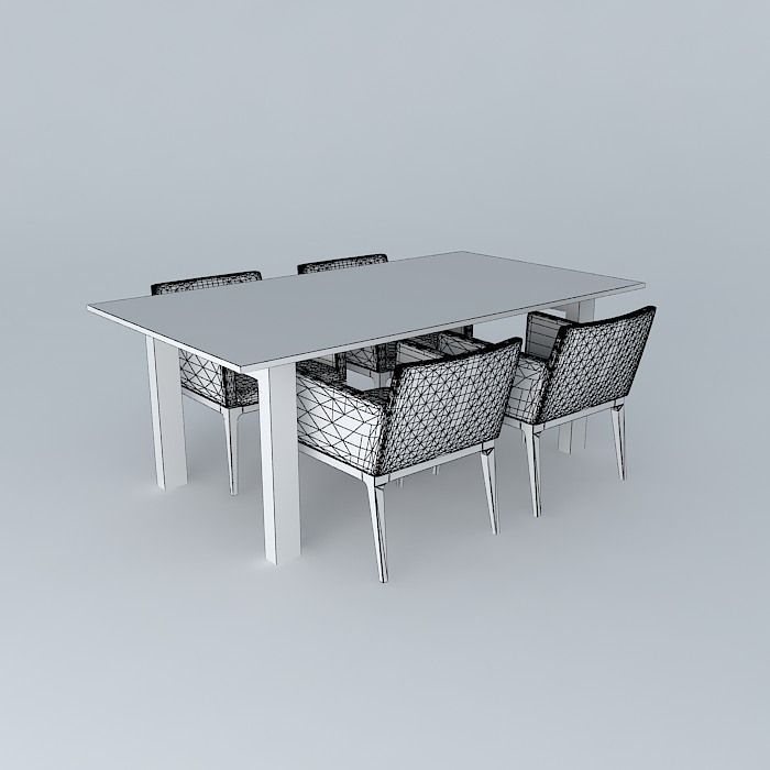 Dinner table Free 3D model_3