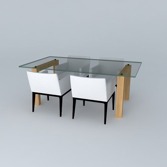 Dinner table Free 3D model_1