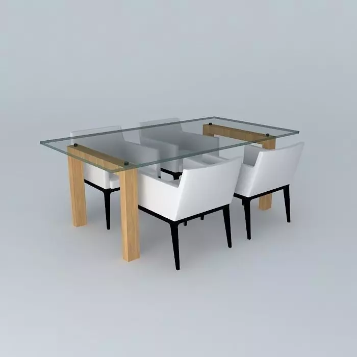 Dinner table Free 3D model_0
