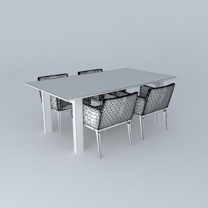 Dinner table Free 3D model_4