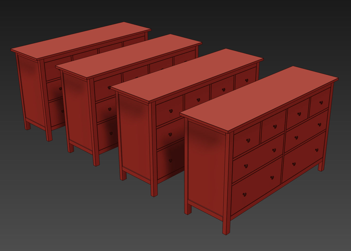 HEMNES 8-drawer dresser 3D model_2