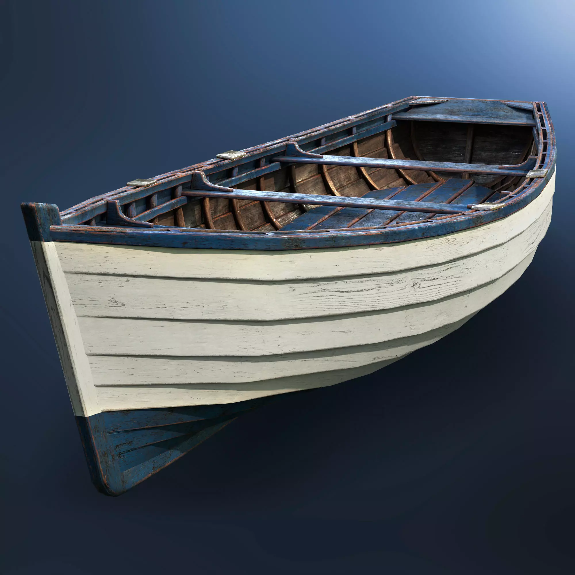 Boat wooden 3D model_0