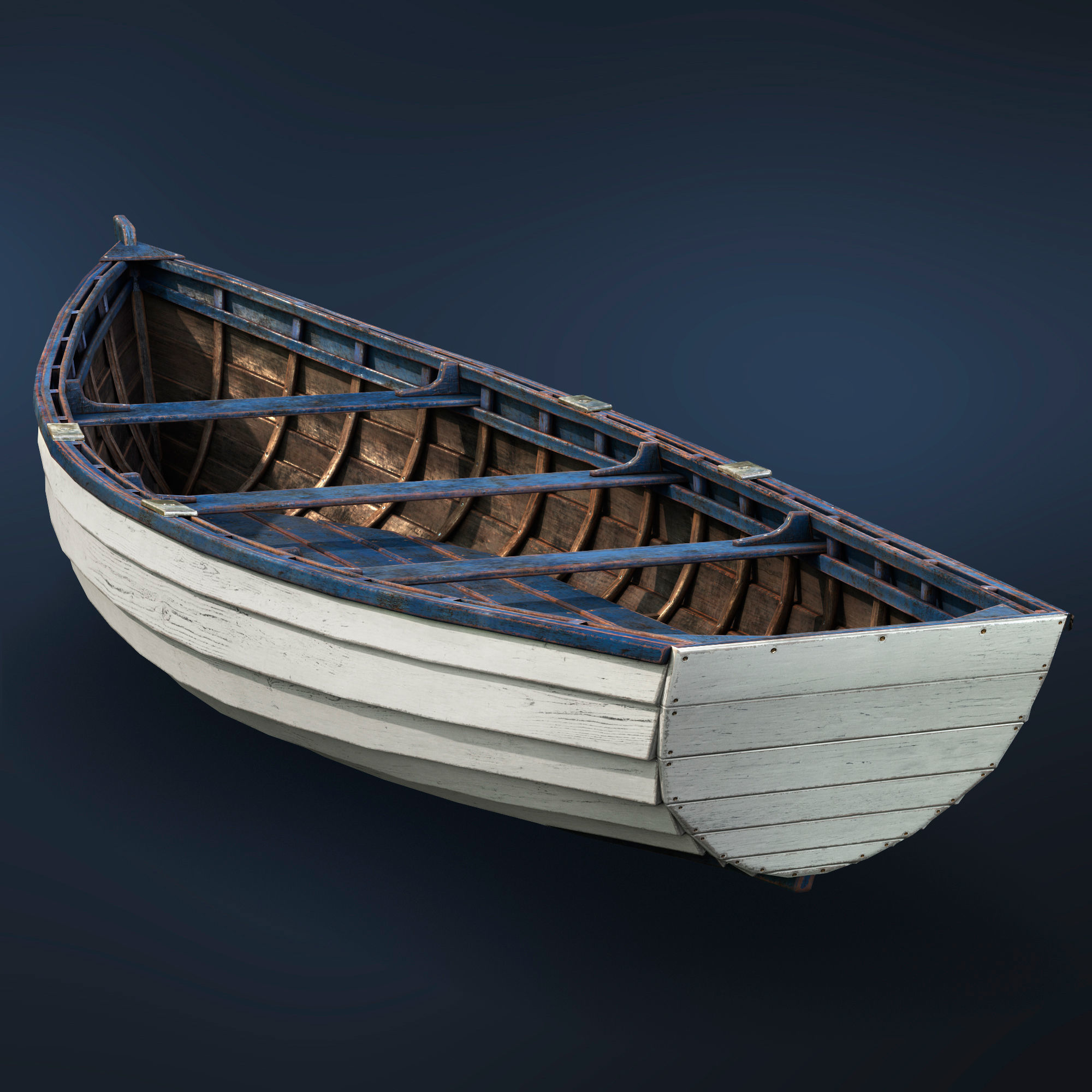 Boat wooden 3D model_2