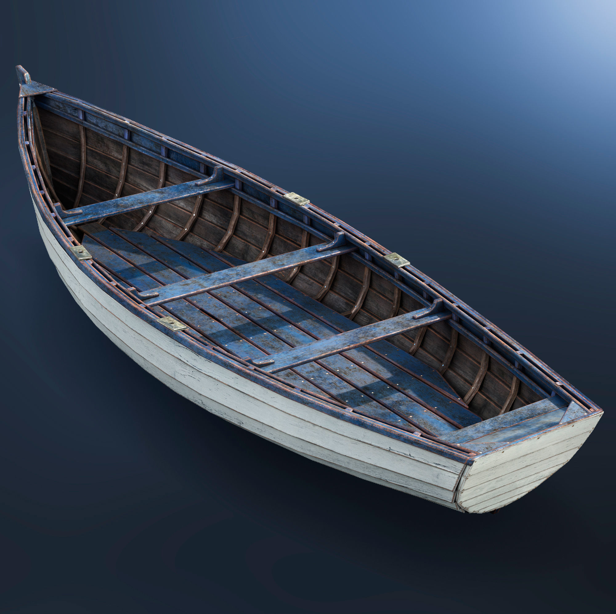 Boat wooden 3D model_1