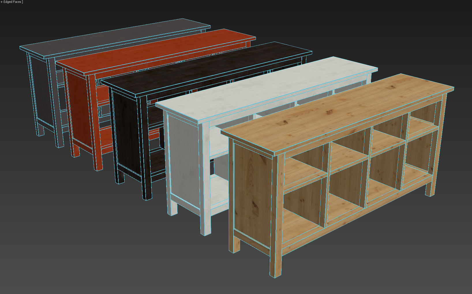 HEMNES Console table 3D model_21