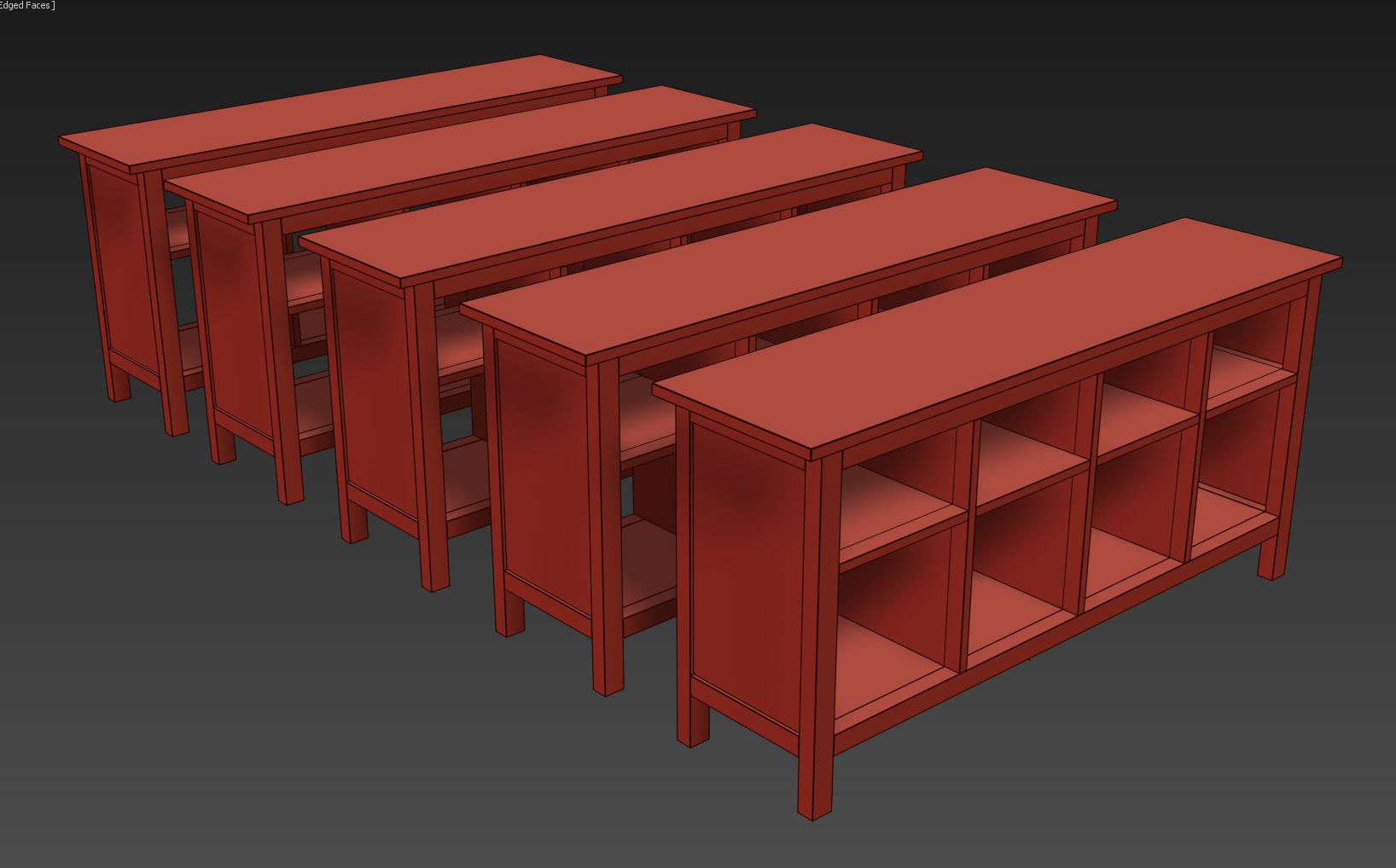 HEMNES Console table 3D model_14