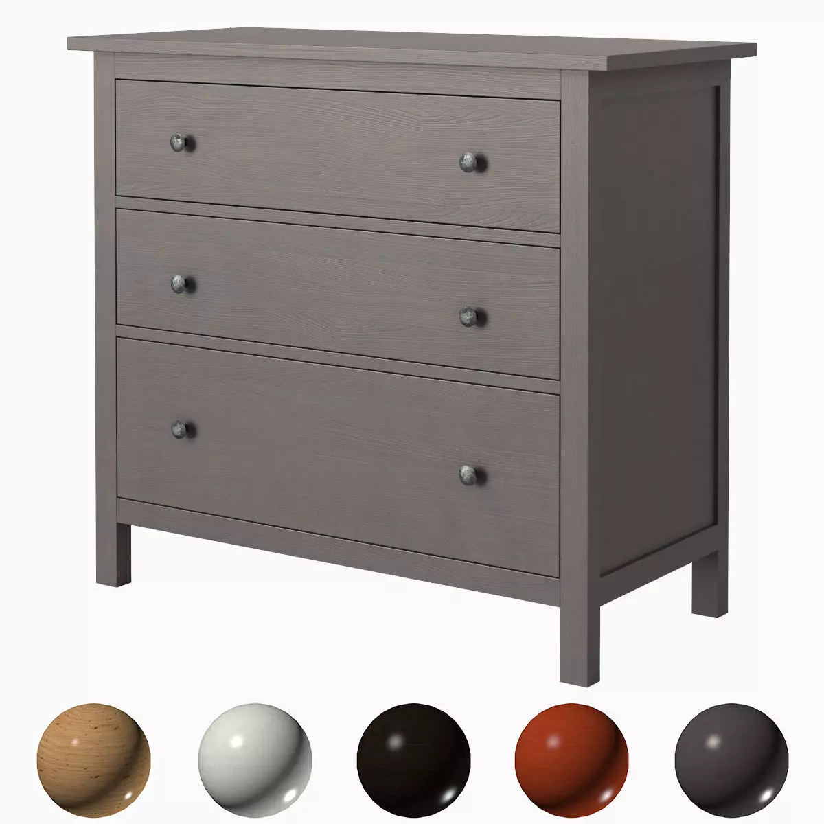 HEMNES 3-drawer chest 3D model