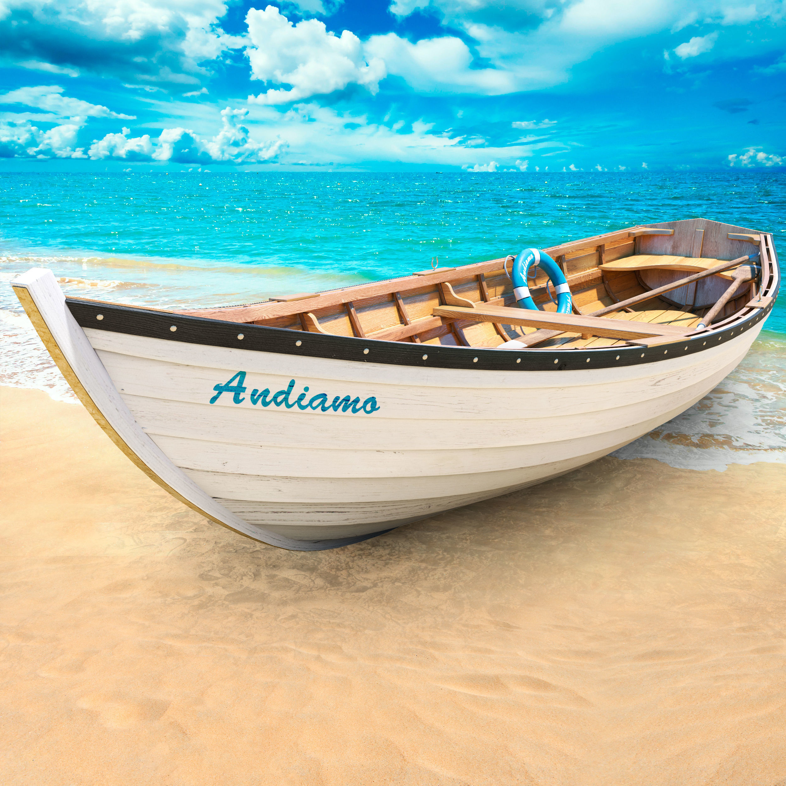 Boat wooden 3D model_1